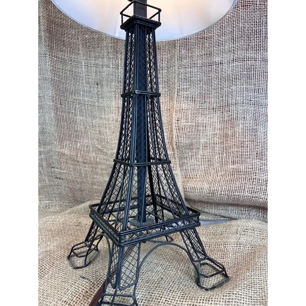 Adesso Eifel Tower Novelty Table Lamp with White Fabric Shade